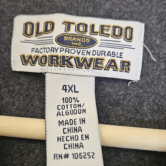 men long sleeve collared grey shirt shacket work wear 100% cotton size 4XL - Picture 7 of 11